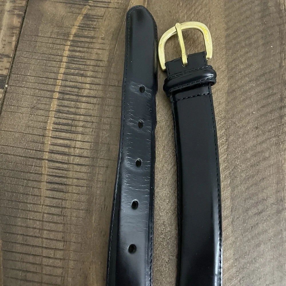 COACH Men's dress belt 42 black leather COWHIDE‎ handcrafted 3921